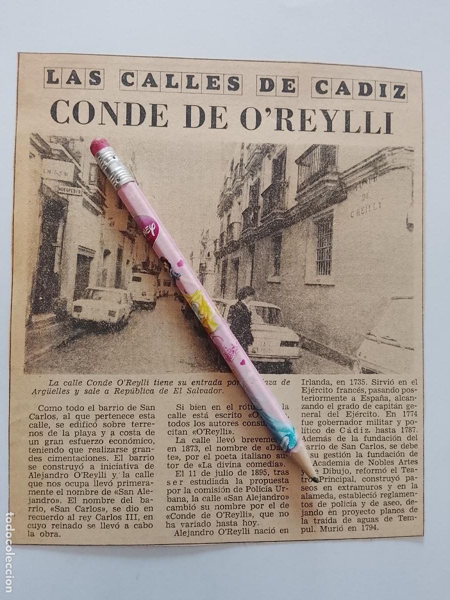 Coleccionismo de Revista Hola: DIARIO 1979 80 RECORTE COLECCION CALLES DE CADIZ CAPITAL - CALLE CONDE DE O&acute;REYLLI