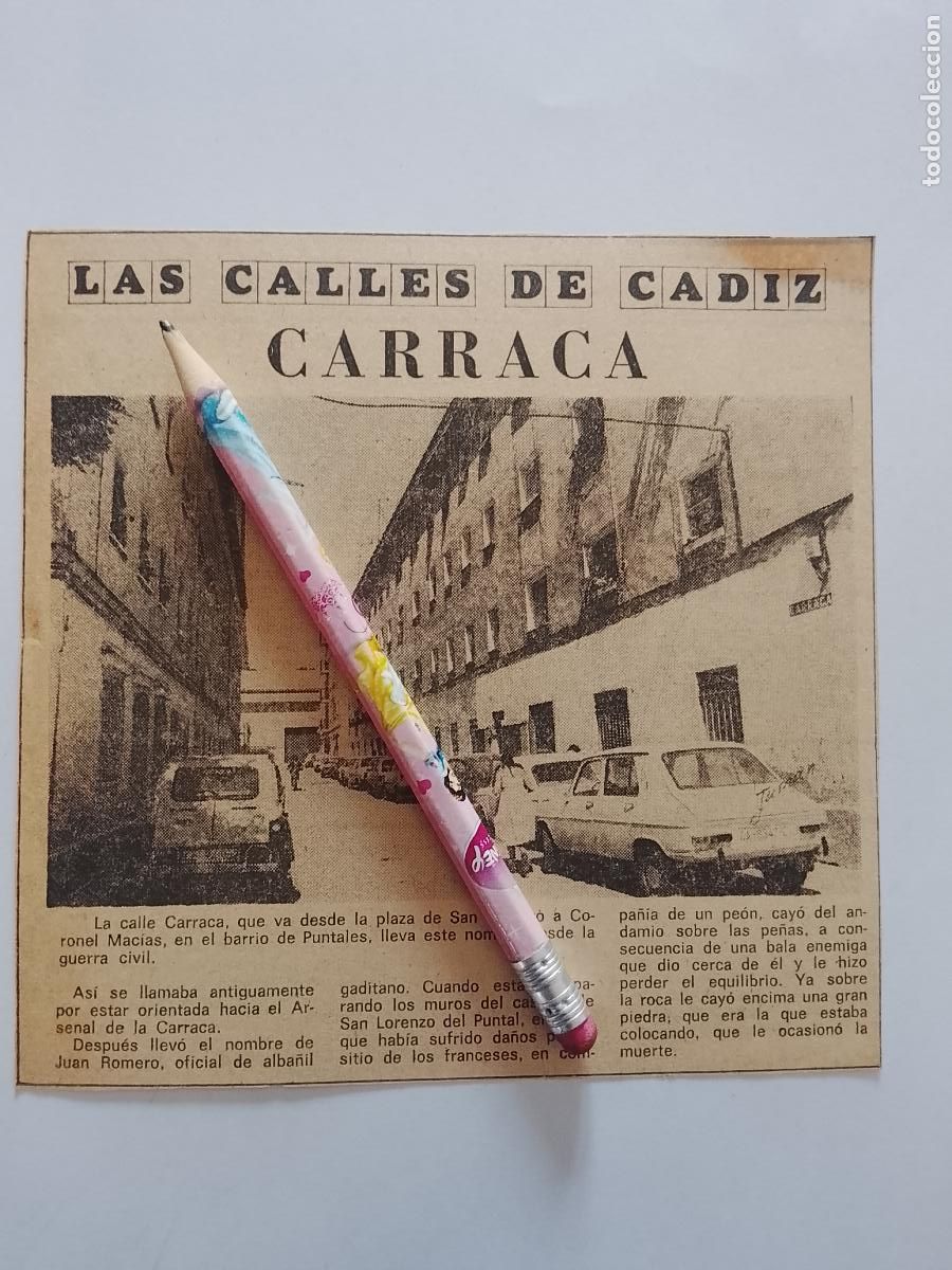 Coleccionismo de Revista Hola: DIARIO 1979 80 RECORTE COLECCION CALLES DE CADIZ CAPITAL - CALLE CARRACA