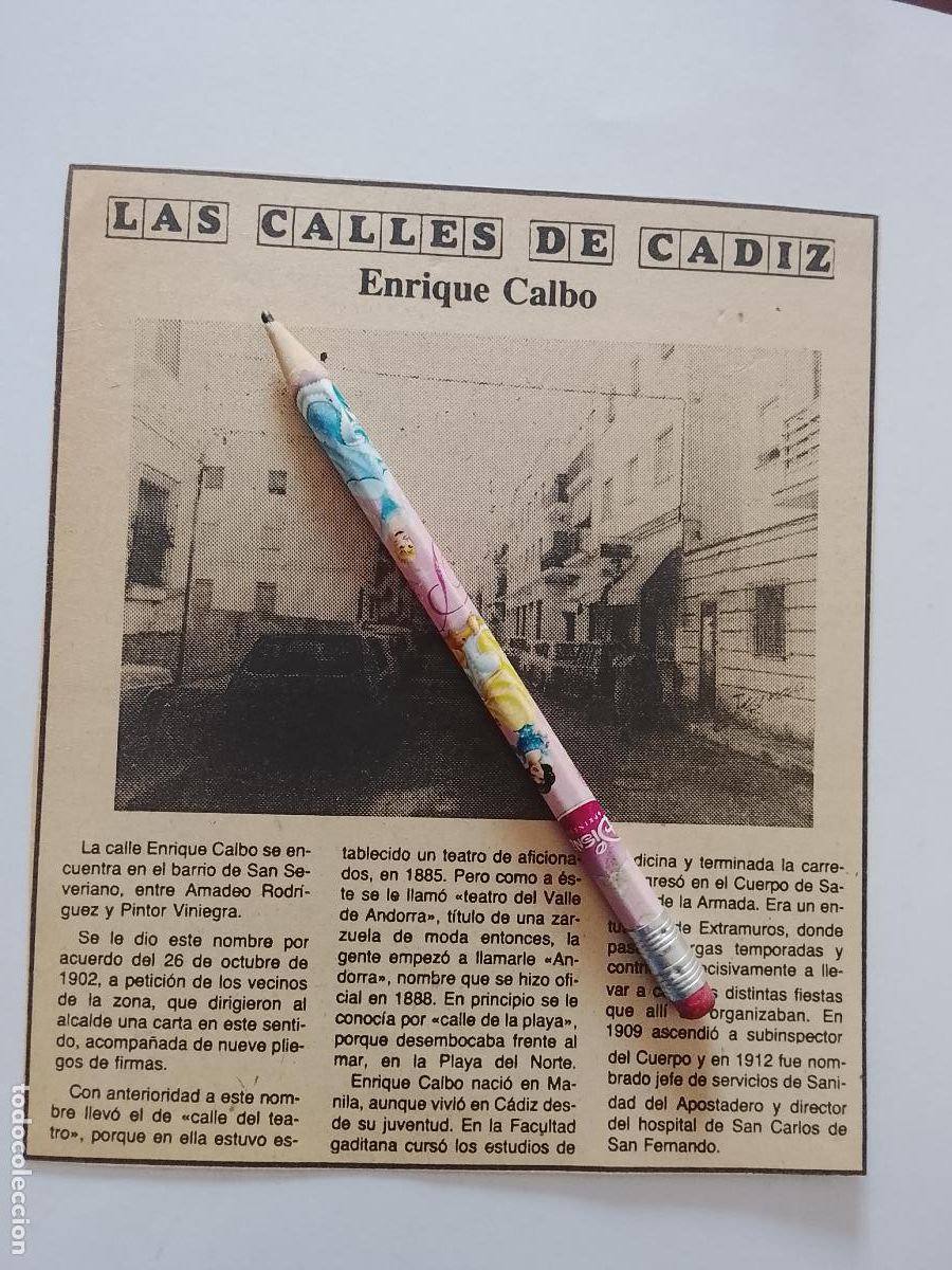 Coleccionismo de Revista Hola: DIARIO 1979 80 RECORTE COLECCION CALLES DE CADIZ CAPITAL - CALLE ENRIQUE CALBO