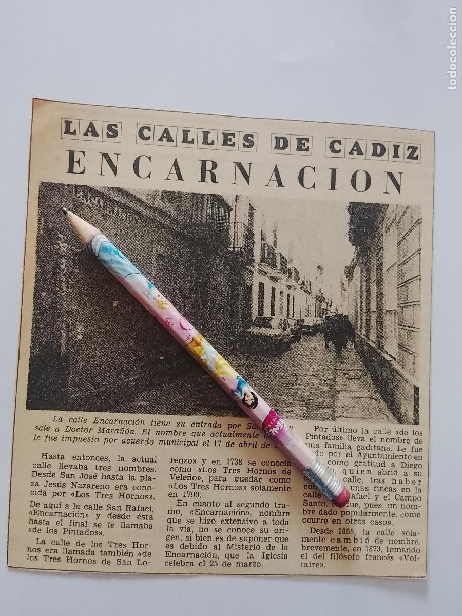 Coleccionismo de Revista Hola: DIARIO 1979 80 RECORTE COLECCION CALLES DE CADIZ CAPITAL - CALLE ENCARNACION