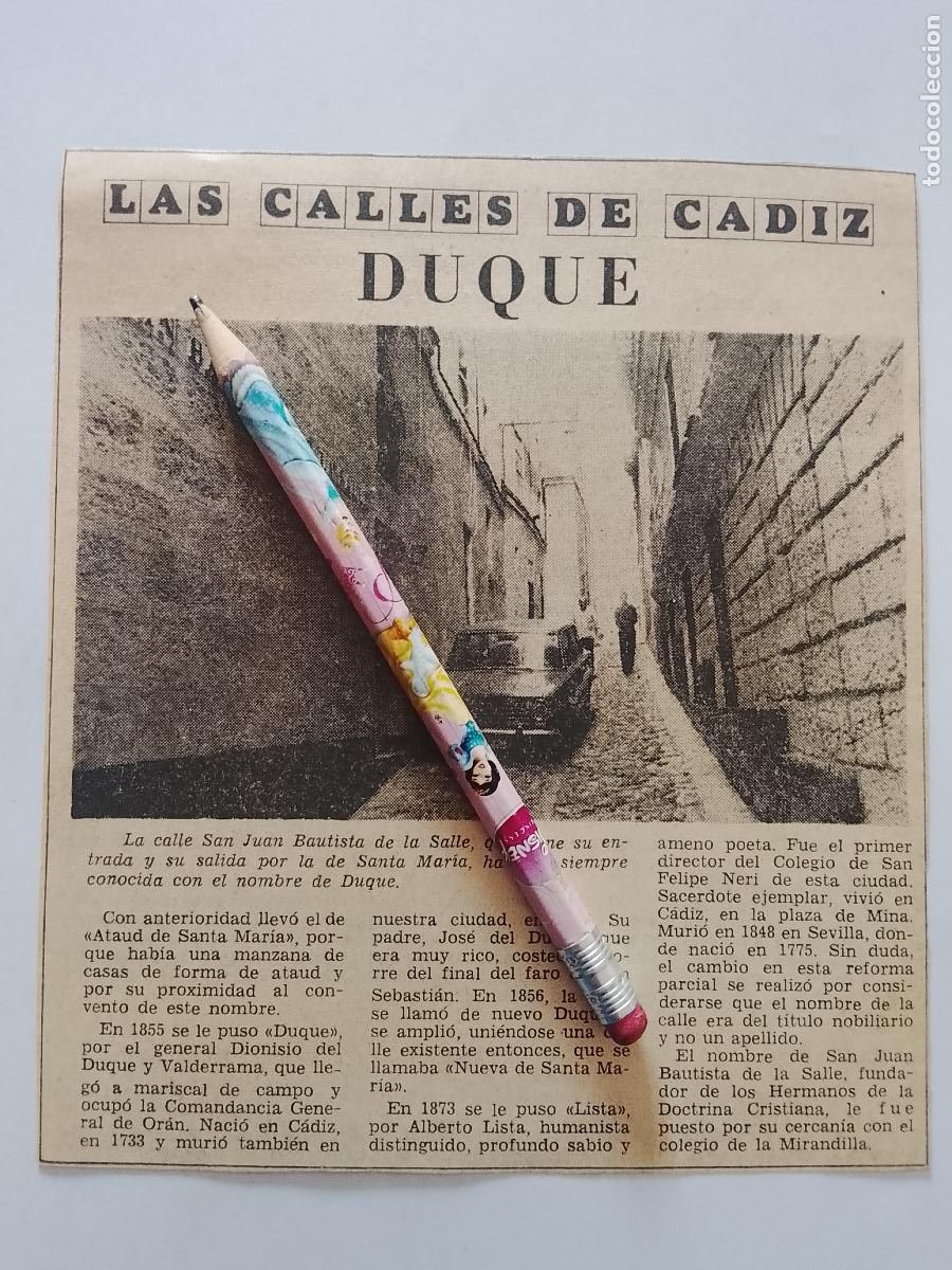 Coleccionismo de Revista Hola: DIARIO 1979 80 RECORTE COLECCION CALLES DE CADIZ CAPITAL - CALLE DUQUE