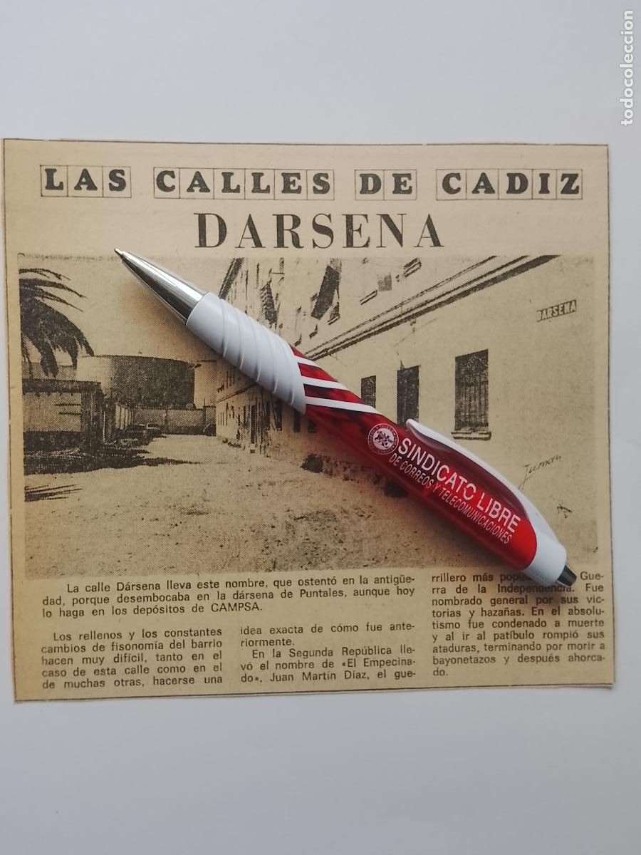 Coleccionismo de Revista Hola: DIARIO 1979 80 RECORTE COLECCION CALLES DE CADIZ CAPITAL - CALLE darsena