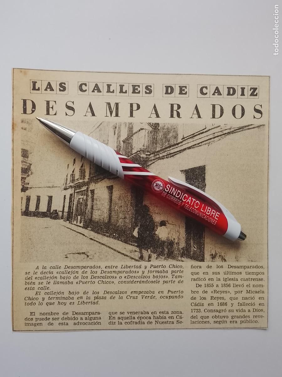 Coleccionismo de Revista Hola: DIARIO 1979 80 RECORTE COLECCION CALLES DE CADIZ CAPITAL - CALLE DESAMPARADOS