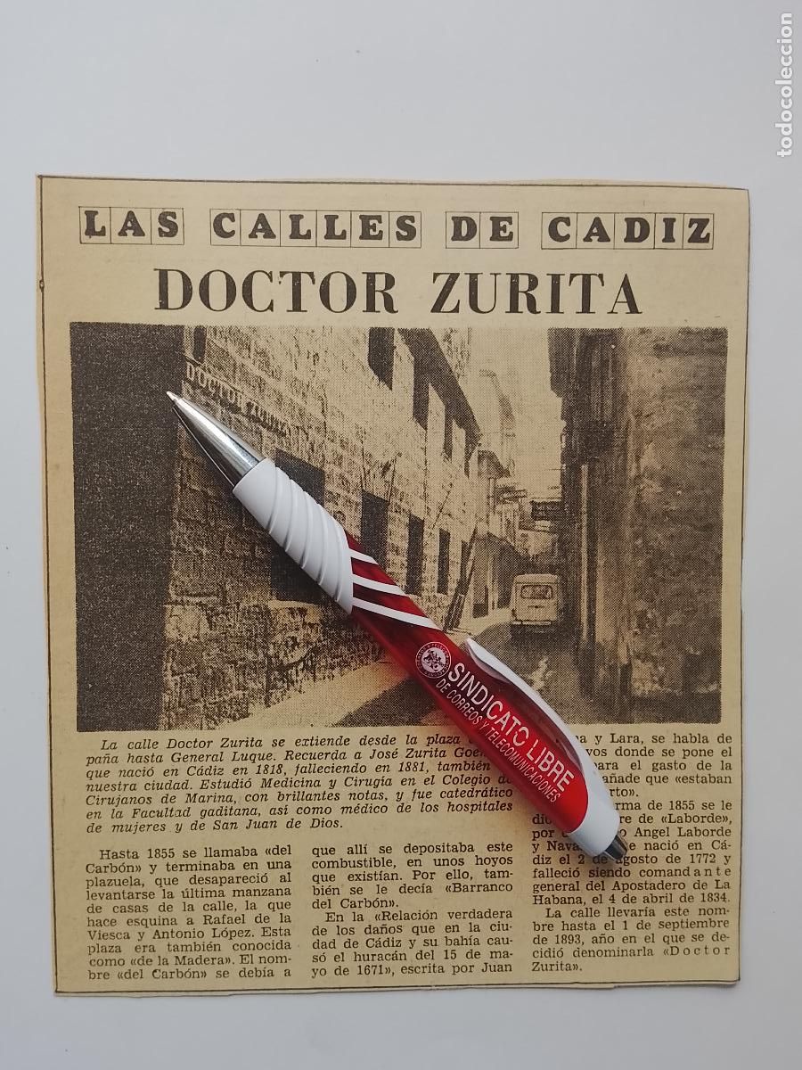 Coleccionismo de Revista Hola: DIARIO 1979 80 RECORTE COLECCION CALLES DE CADIZ CAPITAL - CALLE DOCTOR ZURITA