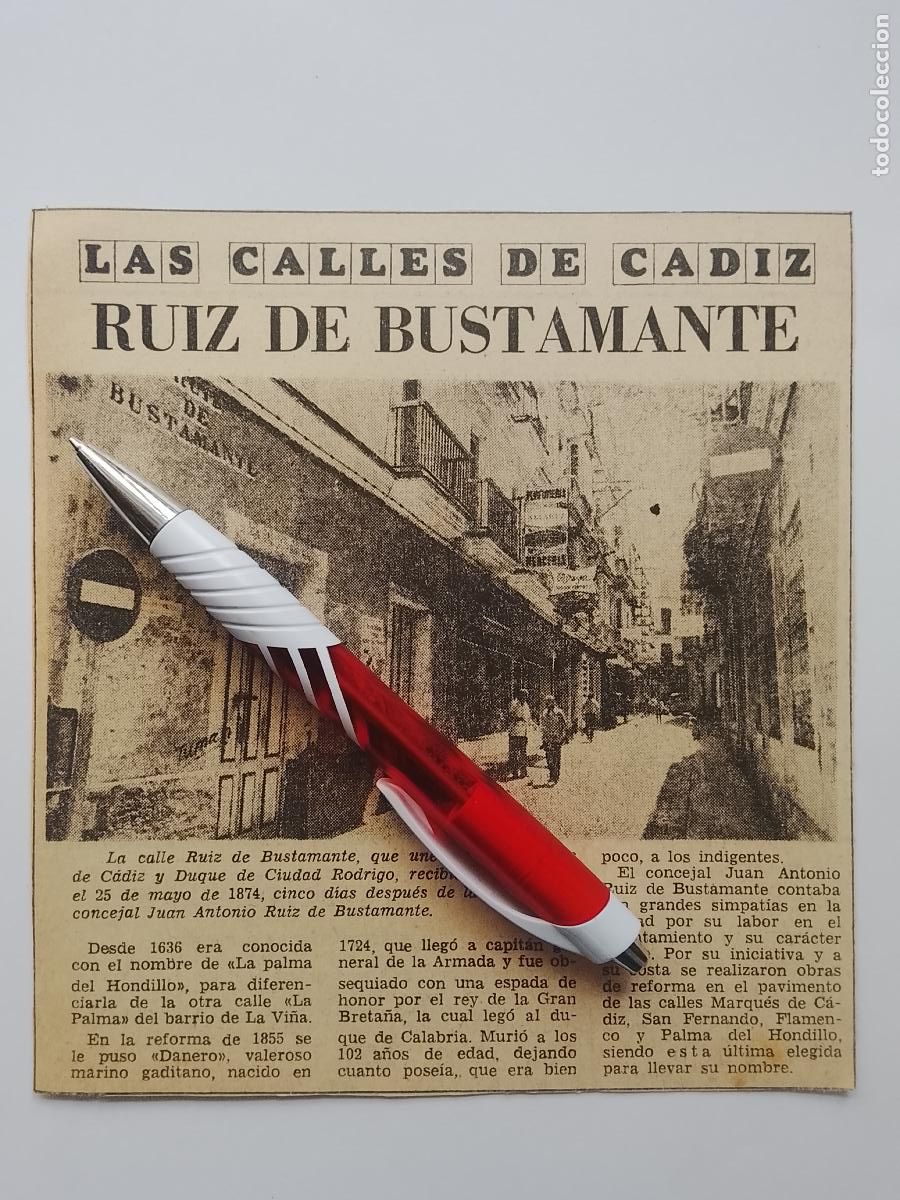 Coleccionismo de Revista Hola: DIARIO 1979 80 RECORTE COLECCION CALLES DE CADIZ CAPITAL - CALLE RUIZ DE BUSTAMANTE