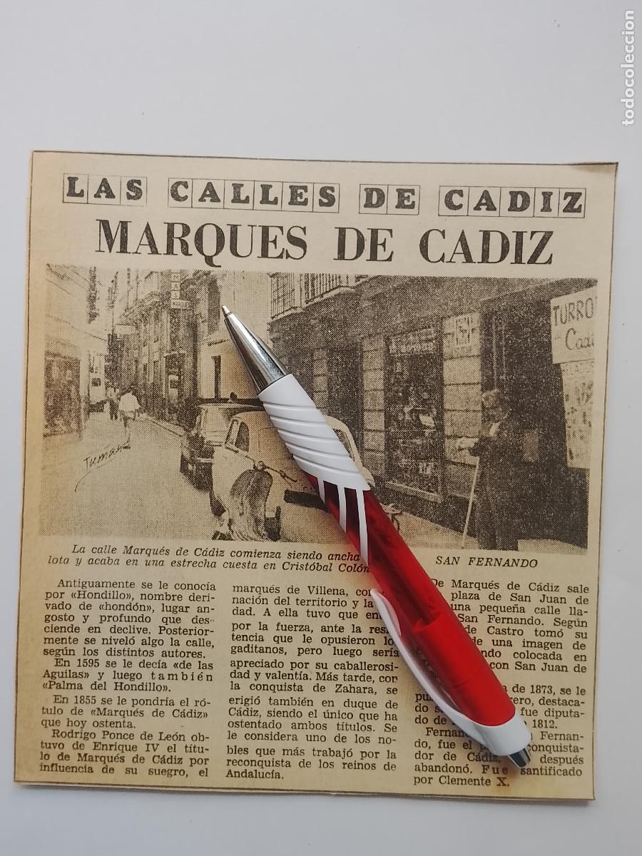 Coleccionismo de Revista Hola: DIARIO 1979 80 RECORTE COLECCION CALLES DE CADIZ CAPITAL - CALLE MARQUES DE CADIZ