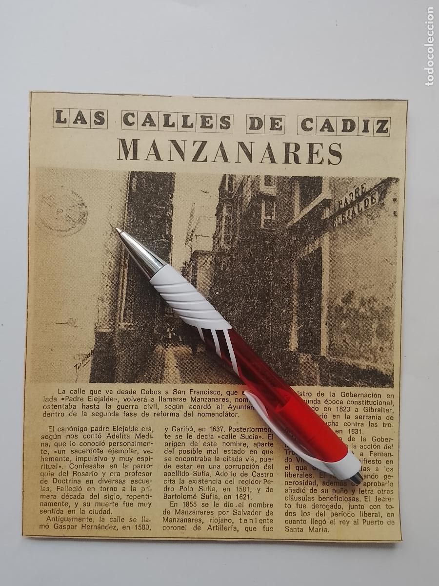 Coleccionismo de Revista Hola: DIARIO 1979 80 RECORTE COLECCION CALLES DE CADIZ CAPITAL - CALLE MANZANARES