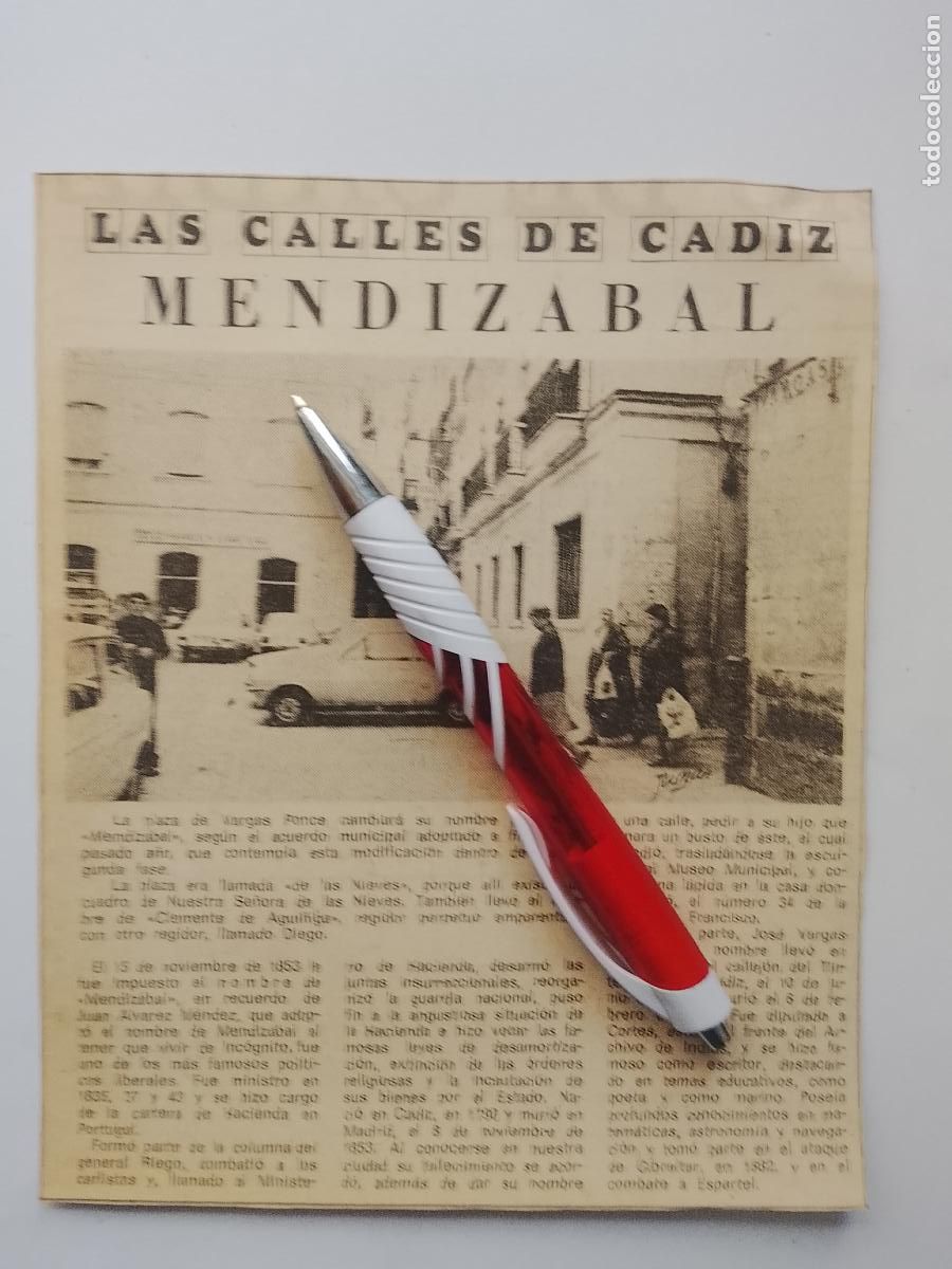 Coleccionismo de Revista Hola: DIARIO 1979 80 RECORTE COLECCION CALLES DE CADIZ CAPITAL - CALLE MENDIZABAL