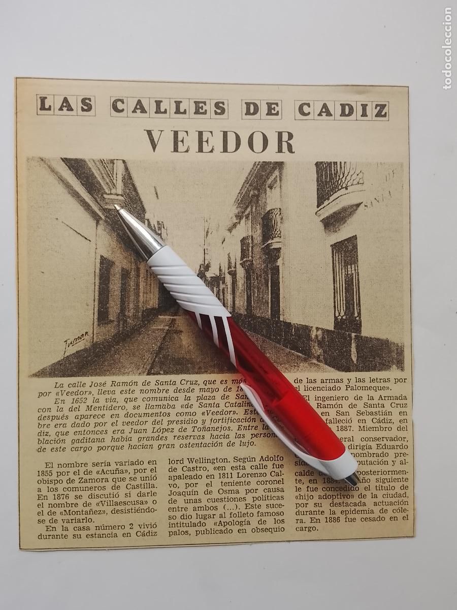 Coleccionismo de Revista Hola: DIARIO 1979 80 RECORTE COLECCION CALLES DE CADIZ CAPITAL - CALLE VEEDOR