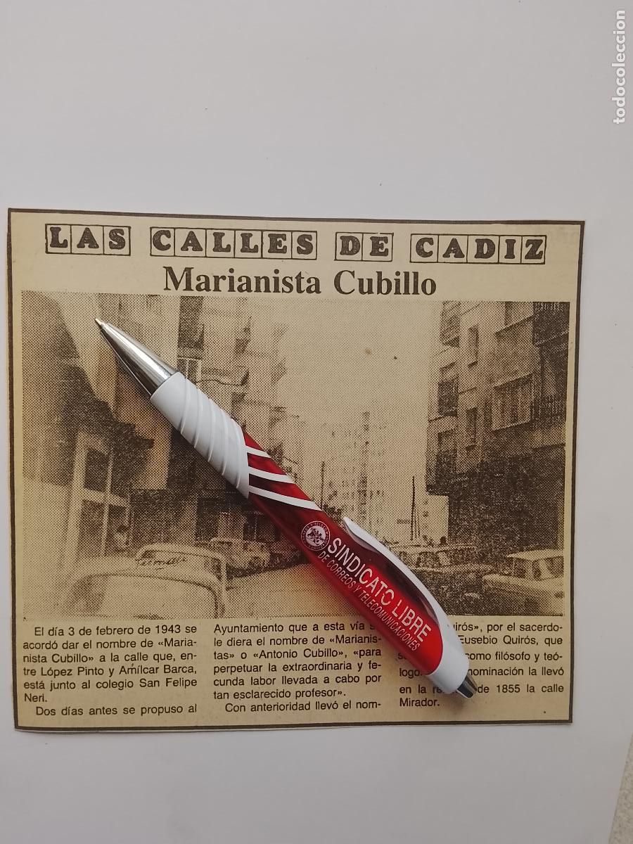 Coleccionismo de Revista Hola: DIARIO 1979 80 RECORTE COLECCION CALLES DE CADIZ CAPITAL - CALLE MARIANISTA CUBILLO