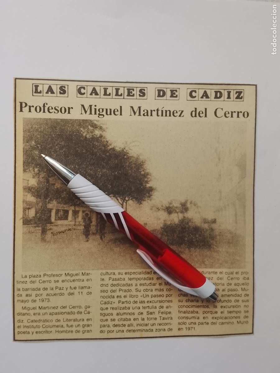 Coleccionismo de Revista Hola: DIARIO 1979 80 RECORTE COLECCION CALLES DE CADIZ CAPITAL - CALLE PROFESOR MIGUEL MARTINEZ DEL CERRO