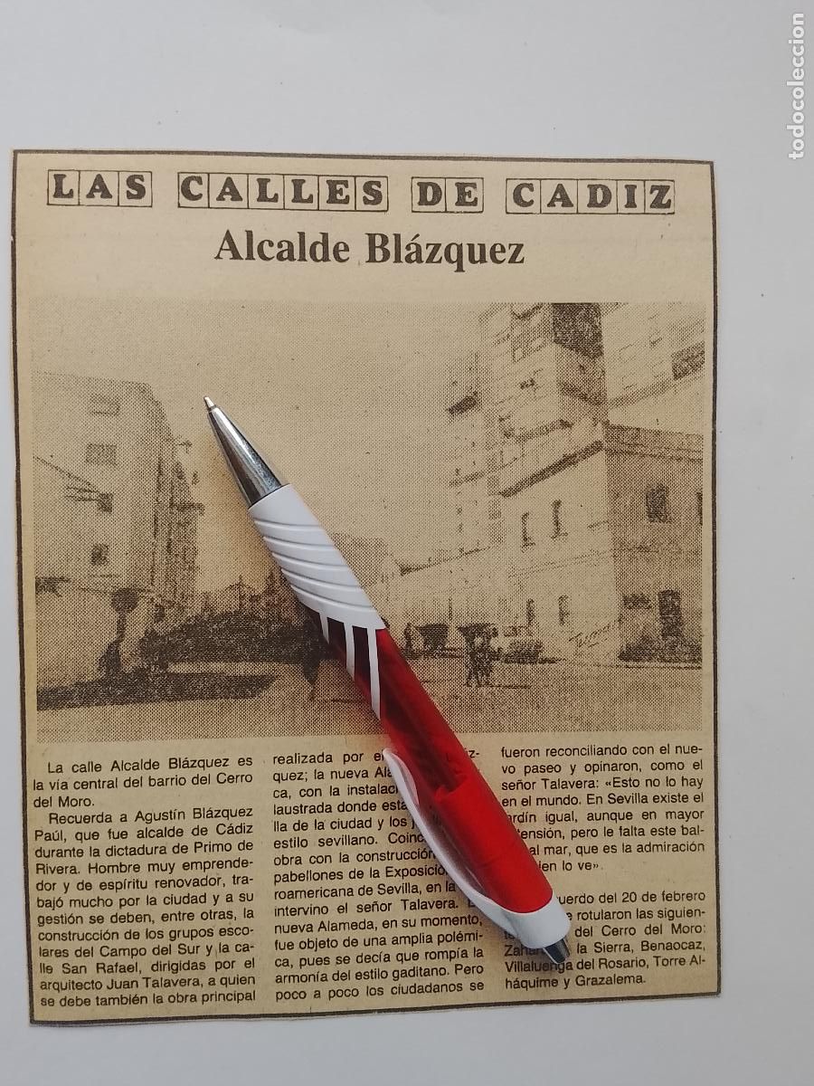 Coleccionismo de Revista Hola: DIARIO 1979 80 RECORTE COLECCION CALLES DE CADIZ CAPITAL - CALLE ALCALDE BLAZQUEZ
