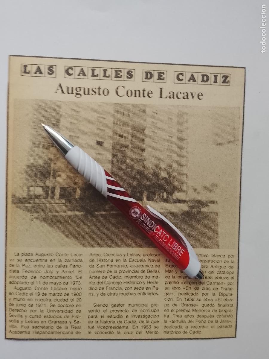 Coleccionismo de Revista Hola: DIARIO 1979 80 RECORTE COLECCION CALLES DE CADIZ CAPITAL - CALLE AUGUSTO CONTE LACAVE
