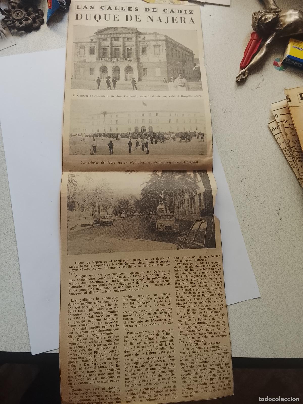 Coleccionismo de Revista Hola: DIARIO 1979 80 RECORTE COLECCION CALLES DE CADIZ CAPITAL - CALLE DUQUE DE NAJERA