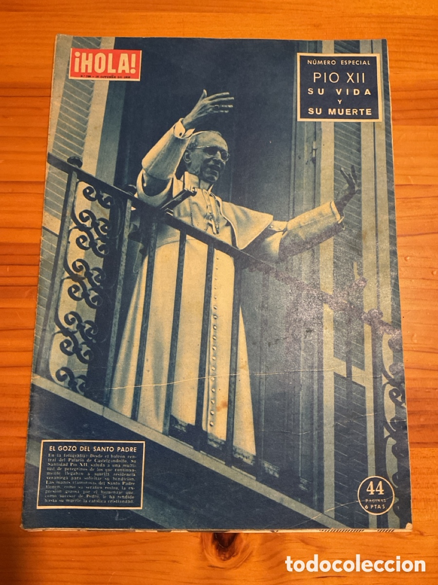 Coleccionismo de Revista Hola: Revista &iexcl;Hola! n&ordm; 788 (1958) &ndash; Especial Pius XII &ndash; Su vida y su muerte