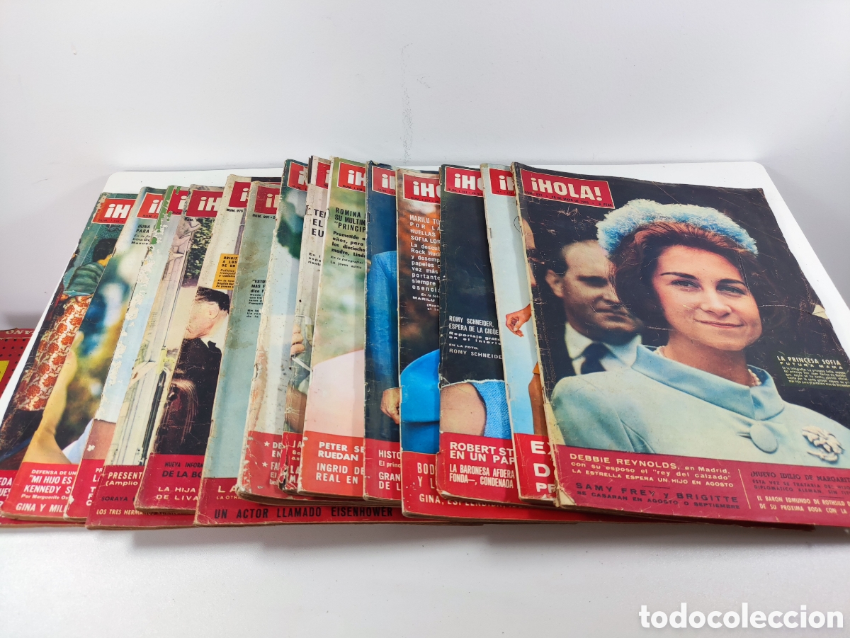 Coleccionismo de Revista Hola: Lote de 14 revistas &iexcl;HOLA! a&ntilde;os 60 mirar fotos moda modelos reyes famosos y actores