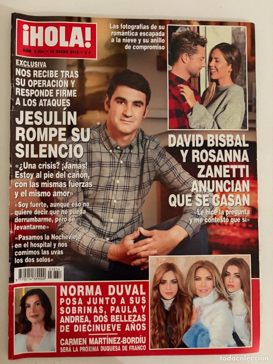 Coleccionismo de Revista Hola: &iexcl;HOLA! N&ordm; 3834. ENERO 2018. NORMA DUVAL POSA JUNTO A SUS SOBRINAS, PAULA Y ANDREA.. LEER