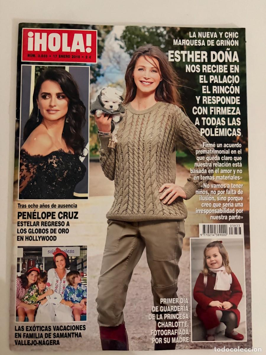 Coleccionismo de Revista Hola: &iexcl;HOLA! N&ordm; 3833. ENERO 2018. ESTHER DO&Ntilde;A NOS RECIBE EN EL PALACIO EL RINC&Oacute;N Y RESPONDE. LEER