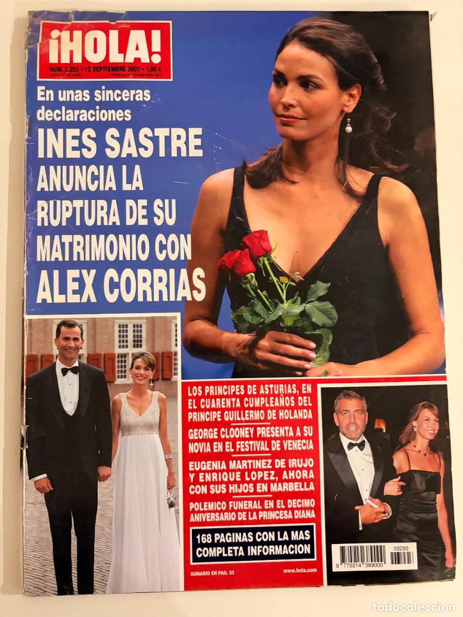 Coleccionismo de Revista Hola: &iexcl;HOLA! N&ordm; 3293. SEPTIEMBRE 2007. INES SASTRE ANUNCIA LA RUPTURA DE SU MATRIMONIO CON ALEX CORRIAS.
