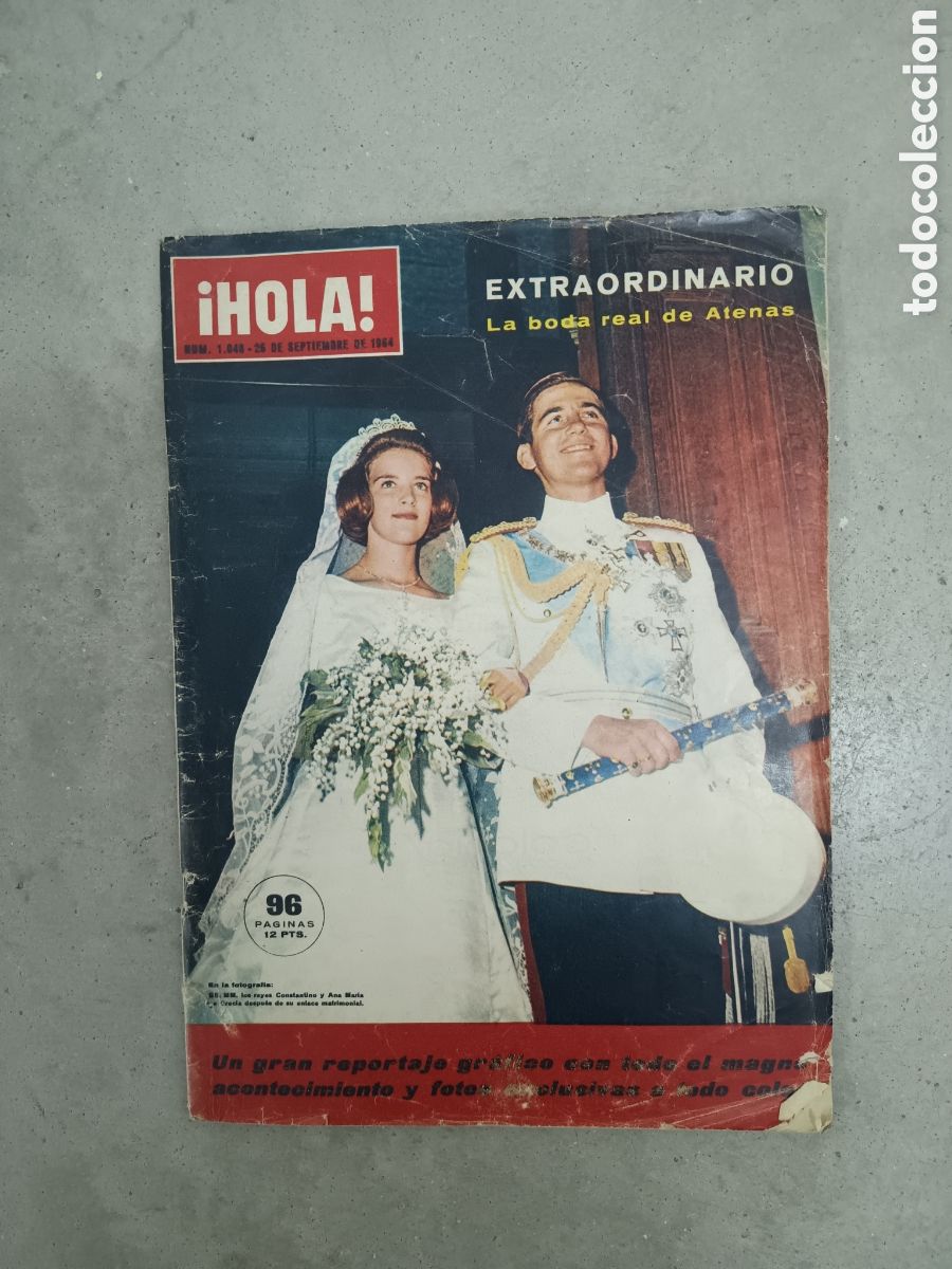 Coleccionismo de Revista Hola: REVISTA HOLA N&ordm; 1048 A&Ntilde;O 1964 - EXTRAORDINARIO LA BODA REAL EN ATENAS REYES CONSTANTINO Y ANA MARIA