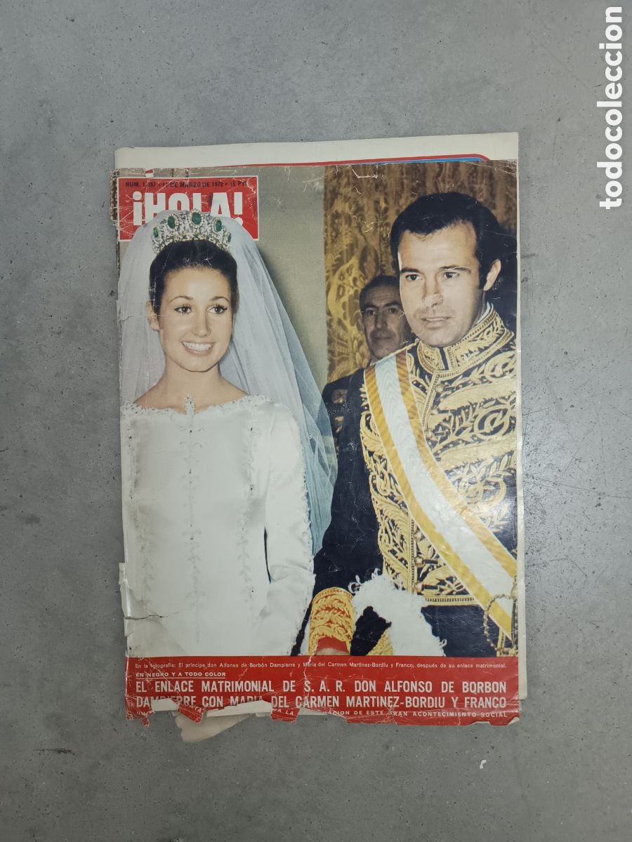 Coleccionismo de Revista Hola: HOLA N&ordm; 1437 11 DE MARZO DE 1972 - BODA DE ALFONSO DE BORBON Y M&ordf; CARMEN MARTINEZ