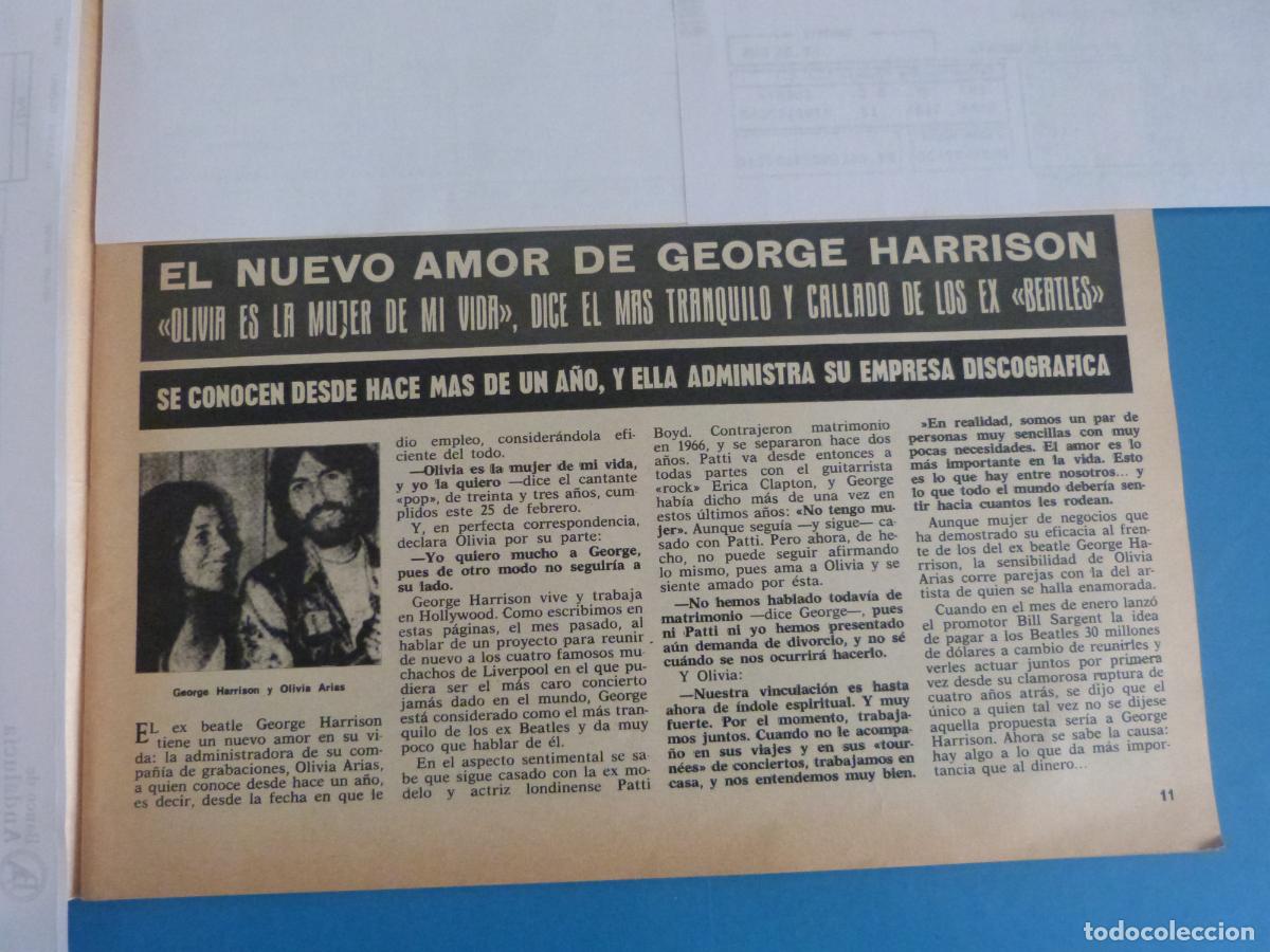 Coleccionismo de Revista Hola: RECORTE CLIPPING GEORGE HARRISON THE BEATLES REVISTA HOLA N&ordm; 1645 PAG. 11