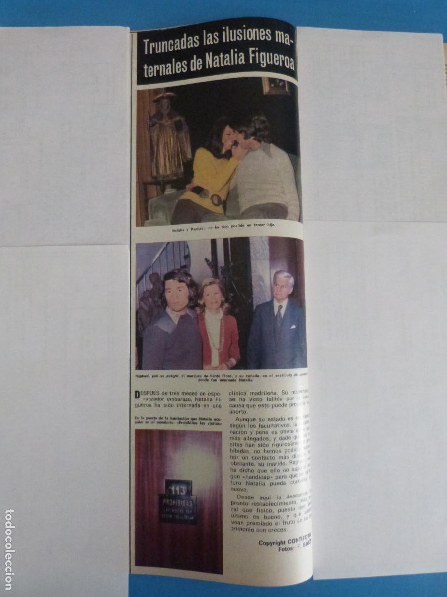 Coleccionismo de Revista Hola: RECORTE CLIPPING RAPHAEL REVISTA HOLA N&ordm; 1645 PAG. 18