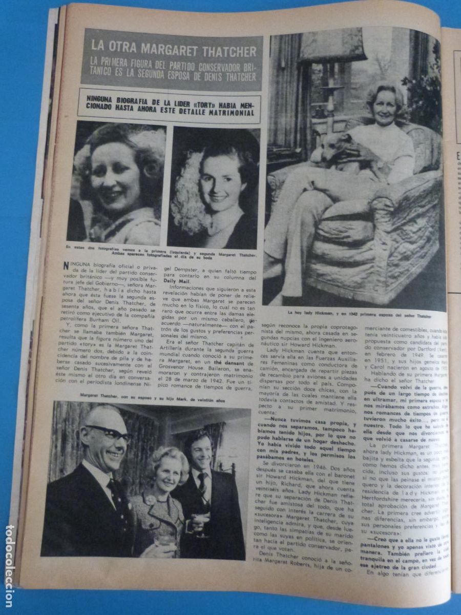 Coleccionismo de Revista Hola: RECORTE CLIPPING MARGARET THATCHER REVISTA HOLA N&ordm; 1645 PAG. 28