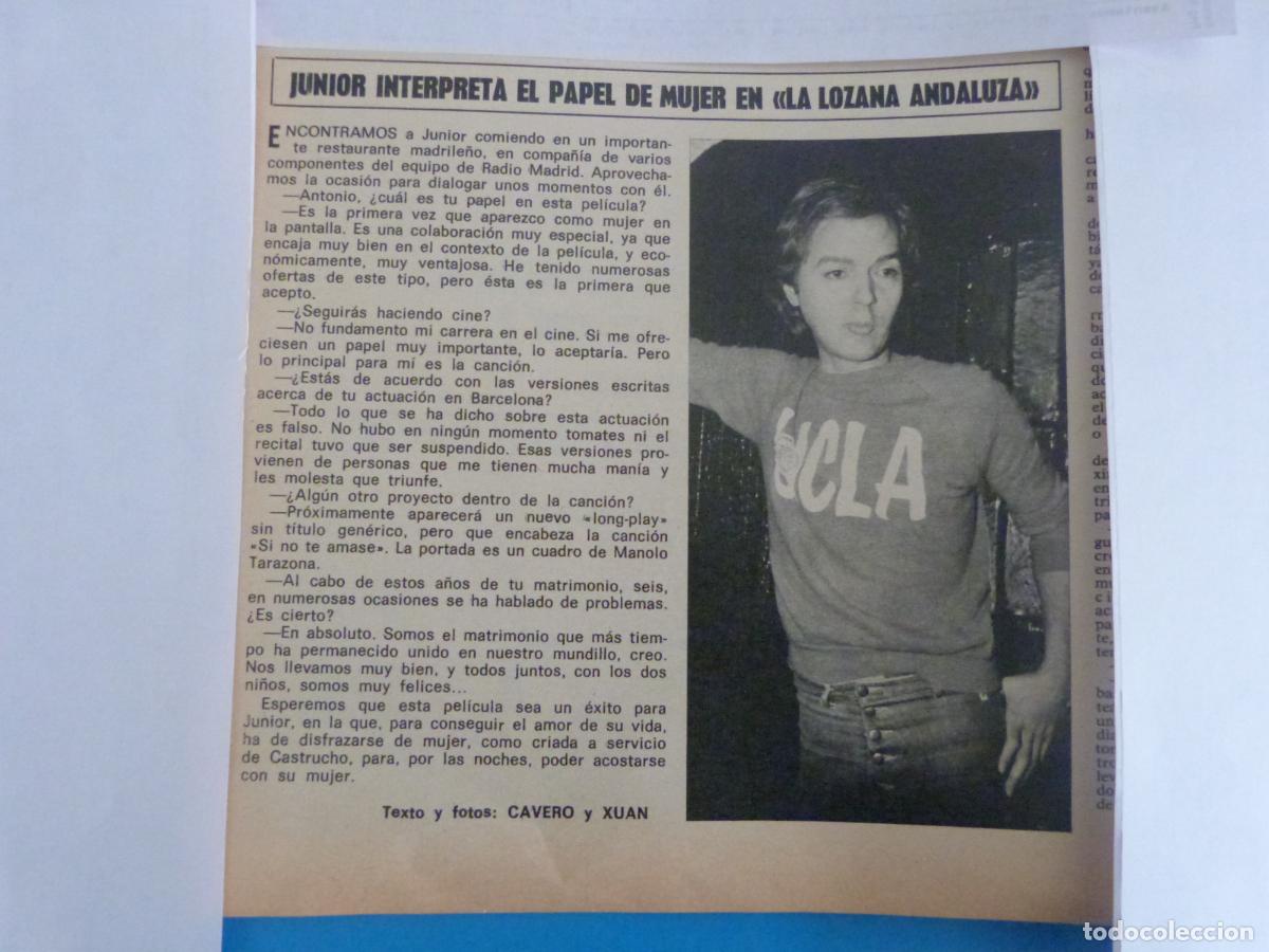 Coleccionismo de Revista Hola: RECORTE CLIPPING JUNIOR REVISTA HOLA N&ordm; 1645 PAG. 30