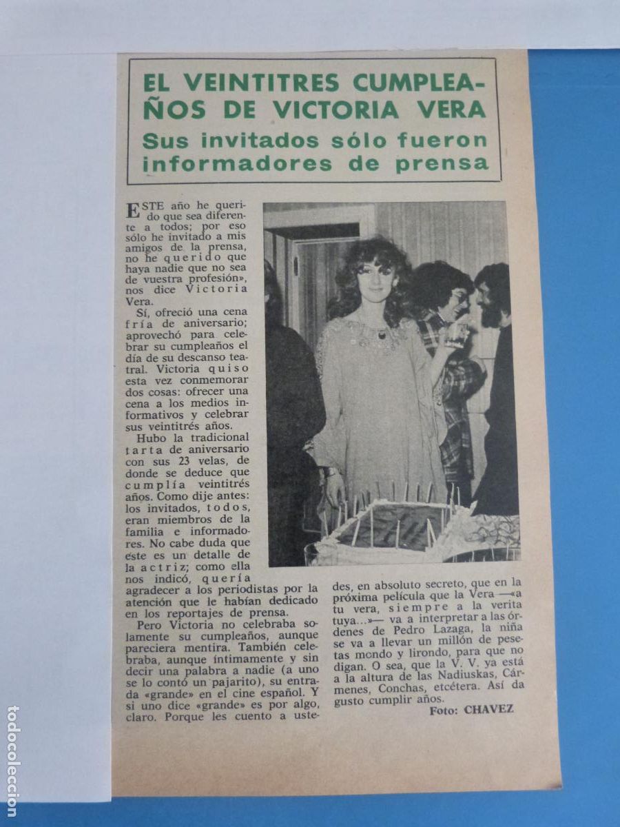 Coleccionismo de Revista Hola: RECORTE CLIPPING VICTORIA VERA REVISTA HOLA N&ordm; 1645 PAG. 31