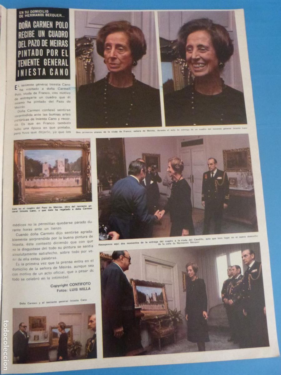 Coleccionismo de Revista Hola: RECORTE CLIPPING CARMEN POLO DE FRANCO REVISTA HOLA N&ordm; 1645 PAG. 39