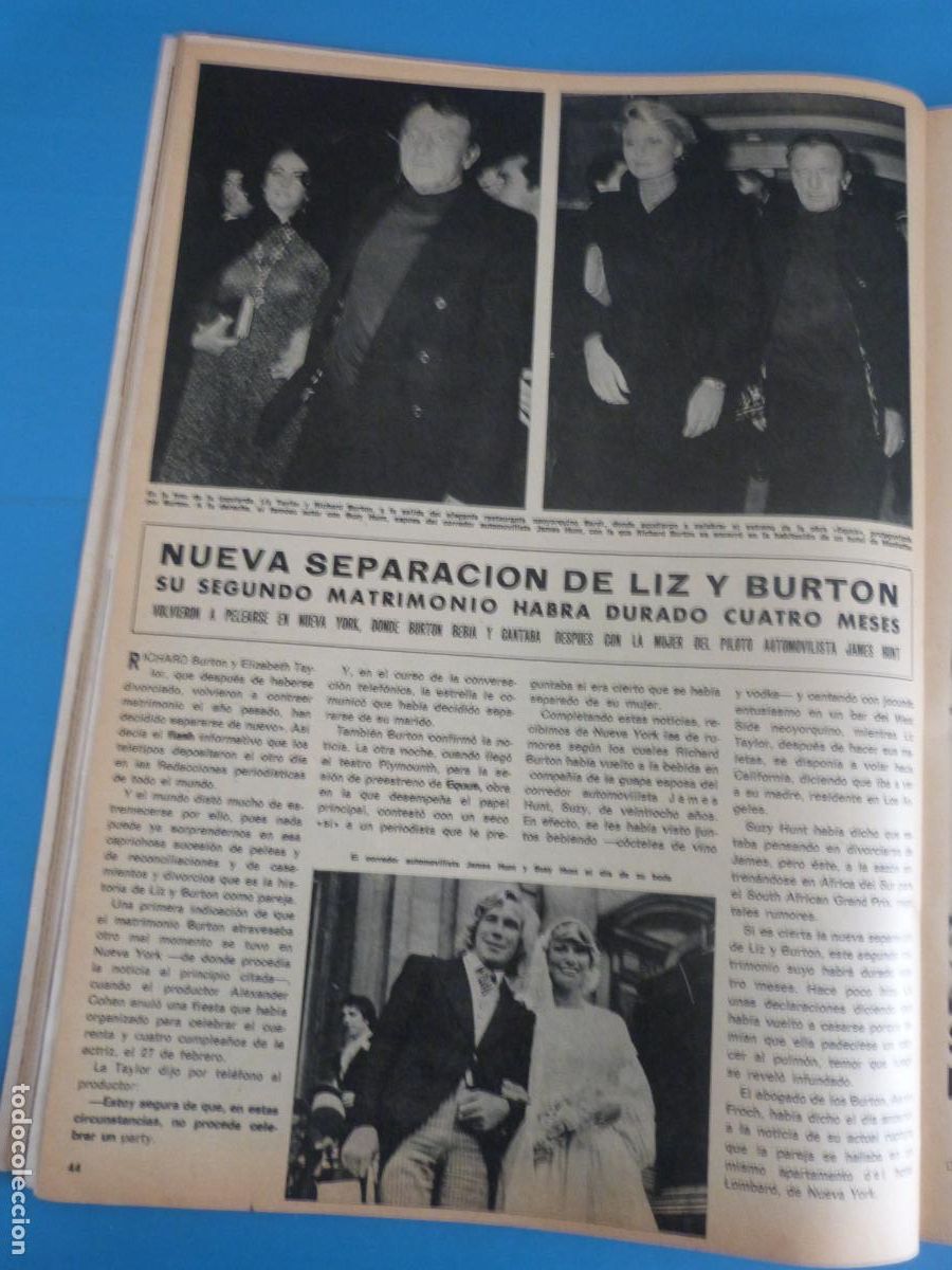 Coleccionismo de Revista Hola: RECORTE CLIPPING LIZ TAYLOR REVISTA HOLA N&ordm; 1645 PAG. 44