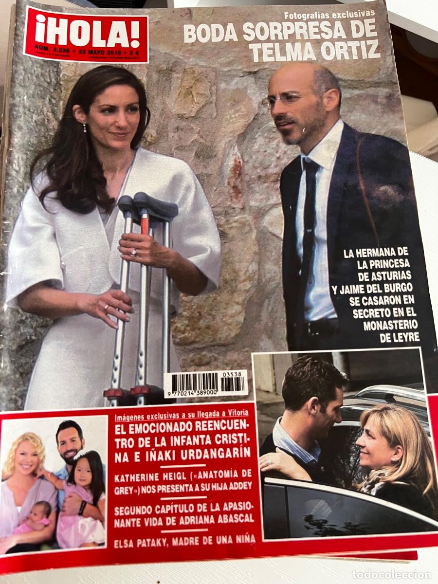 Coleccionismo de Revista Hola: HOLA! N&ordm; 3538. MAYO 2012. BODA SORPRESA DE TELMA ORTIZ, HERMANA DE LA PRINCESA DE ASTURIAS