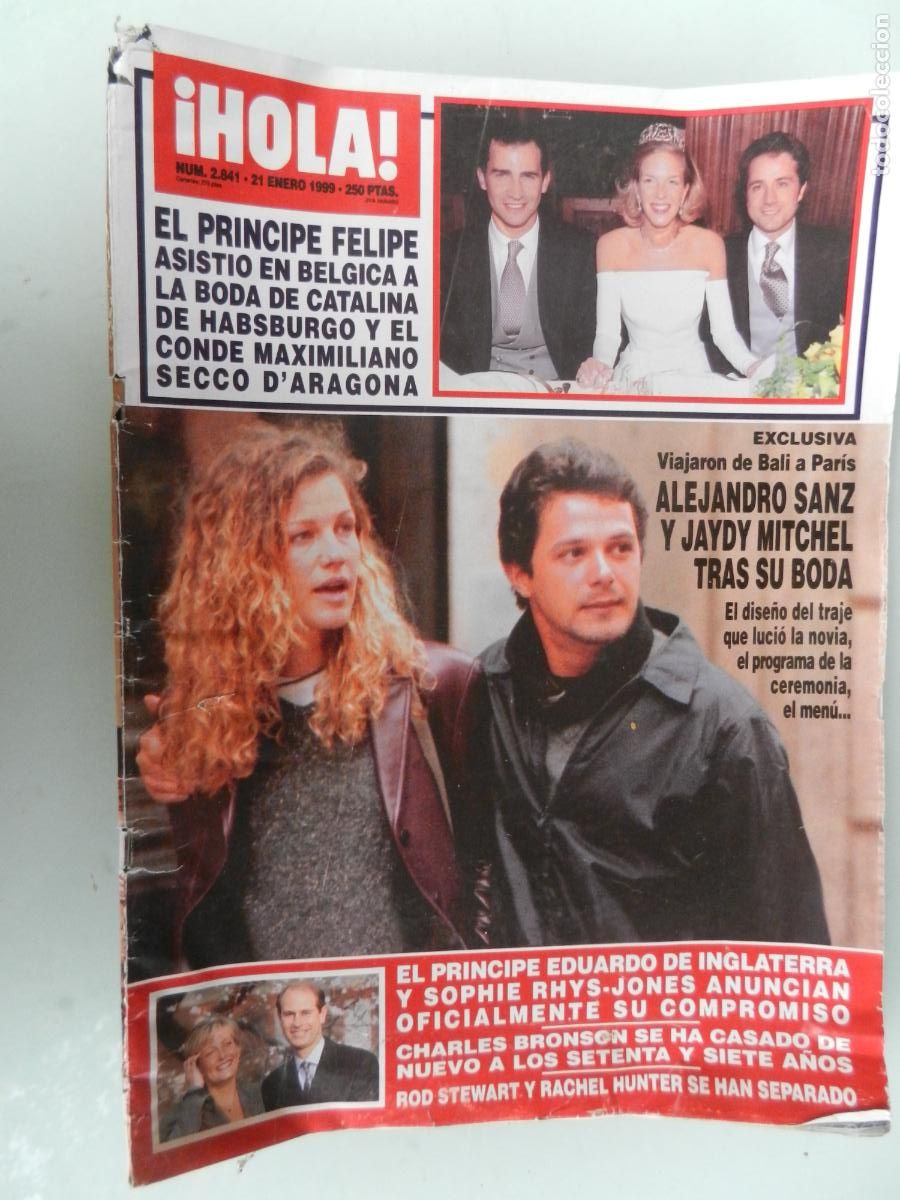 Coleccionismo de Revista Hola: HOLA REVISTA N&ordm; 2841- 01-1989 - ALEJANDRO SANZ Y JAYDY MITCHEL TRAS SU BODA - ROD STEWART