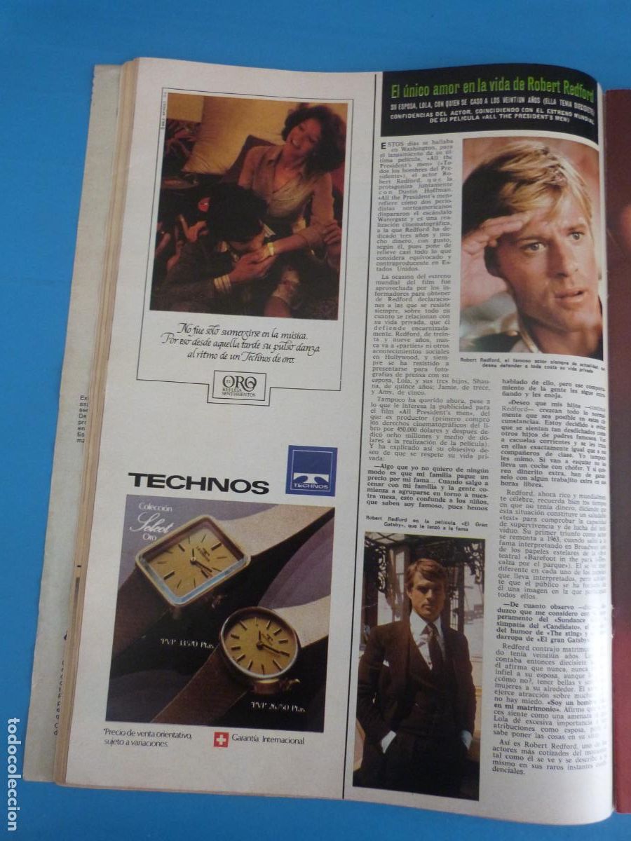 Coleccionismo de Revista Hola: RECORTE CLIPPING ROBERT REDFORD REVISTA HOLA N&ordm; 1644 PAG. 52