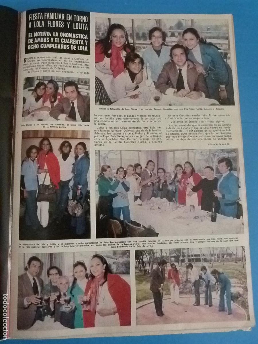 Coleccionismo de Revista Hola: RECORTE CLIPPING LOLA FLORES REVISTA HOLA N&ordm; 1644 PAG. 57,58