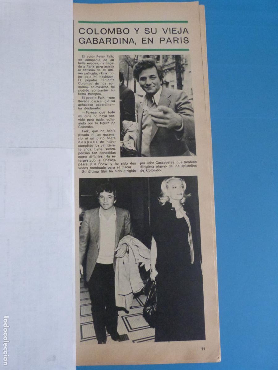 Coleccionismo de Revista Hola: RECORTE CLIPPING COLOMBO REVISTA HOLA N&ordm; 1644 PAG. 71