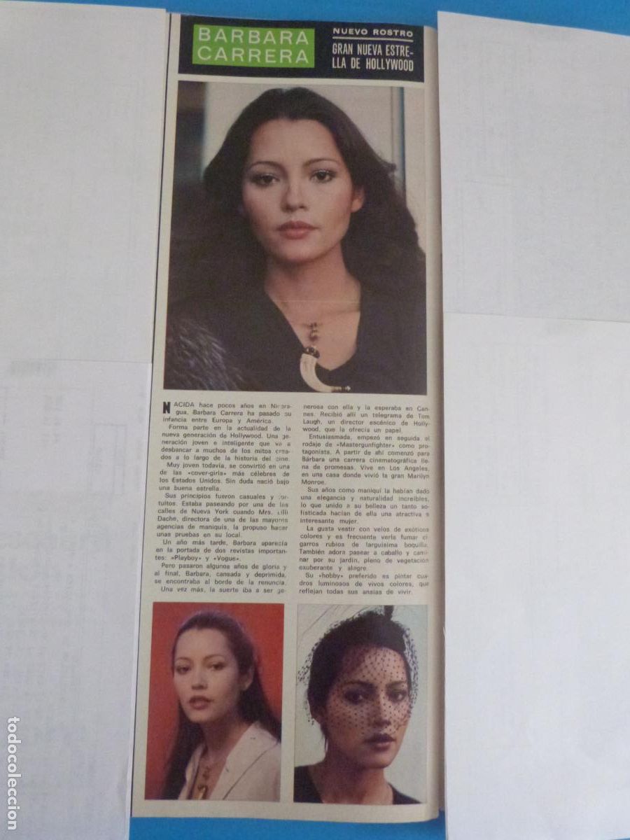 Coleccionismo de Revista Hola: RECORTE CLIPPING BARBARA CARRERA REVISTA HOLA N&ordm; 1644 PAG. 104