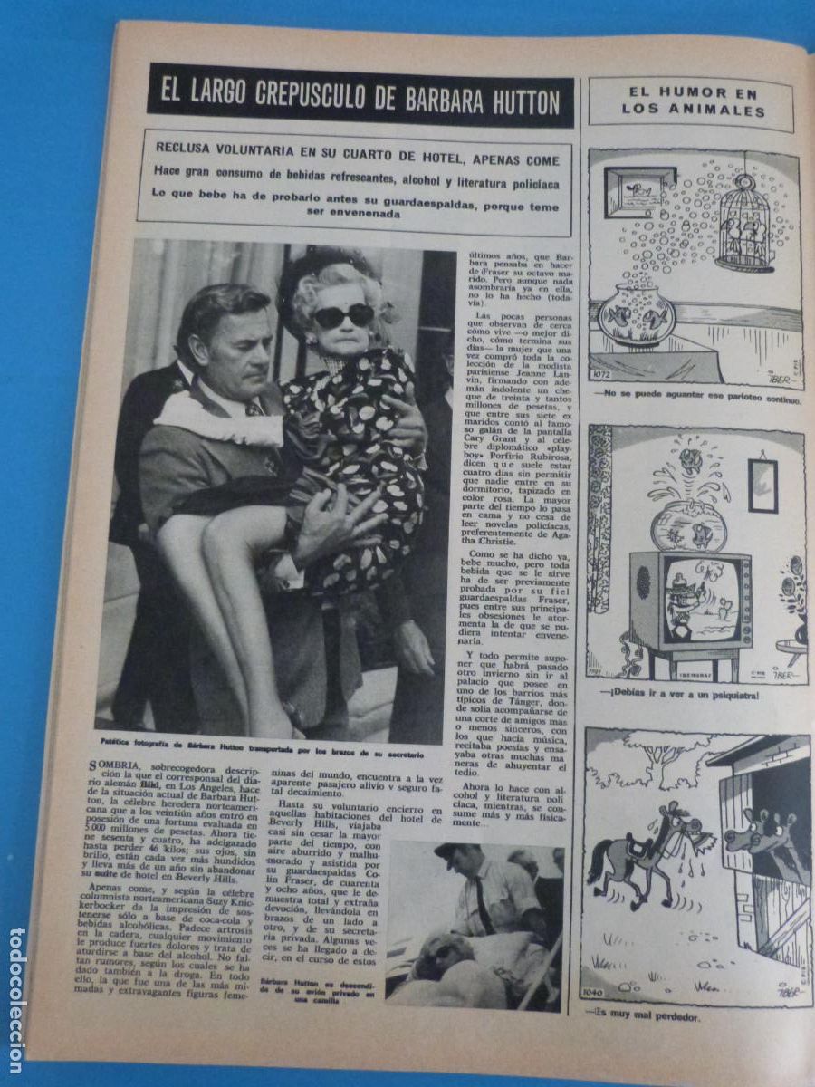 Coleccionismo de Revista Hola: RECORTE CLIPPING BARBARA HUTTON REVISTA HOLA N&ordm; 1694 PAG. 76
