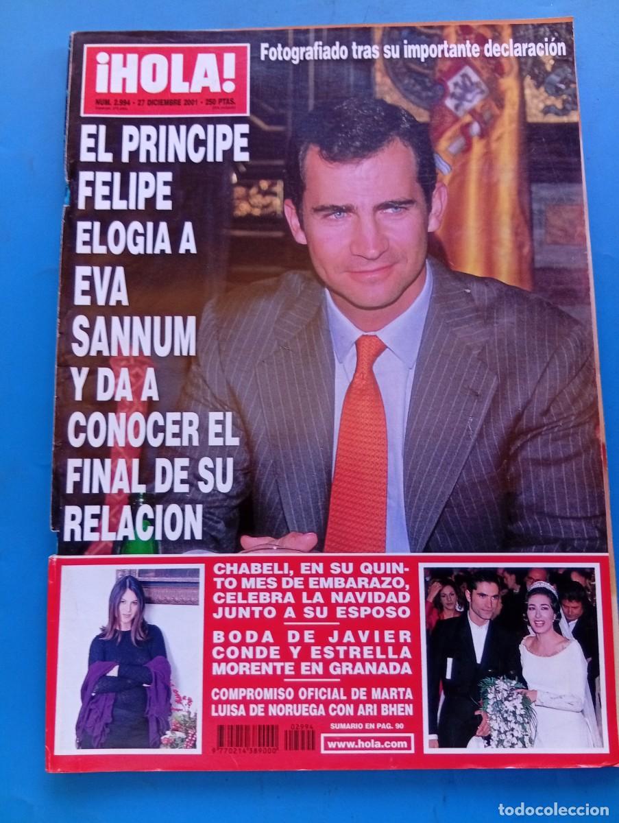 Coleccionismo de Revista Hola: &iexcl;HOLA! N&ordm; 2994. A&Ntilde;O 2001. EL PRINCIPE FELIPE ELOGIA A EVASANNUM. CHABELI EN SU QUINTO MES DE... LEER