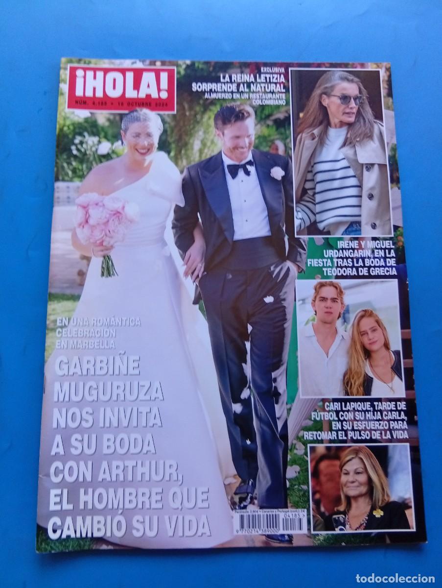 Coleccionismo de Revista Hola: &iexcl;HOLA! N&ordm; 4185. A&Ntilde;O 2024. GARBI&Ntilde;E MUGURUZA NOS INVITA A SU BODA. CARI LAPIQUE TARDE DE FUTBOL.. LEER