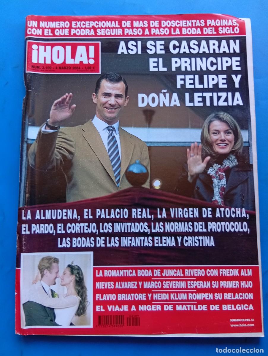 Coleccionismo de Revista Hola: &iexcl;HOLA! N&ordm; 3109. A&Ntilde;O 2004. ASI SE CASARAN EL PRINCIPE FELIPE Y DO&Ntilde;A LETIZIA. BODA DE JUNCAL .... LEER