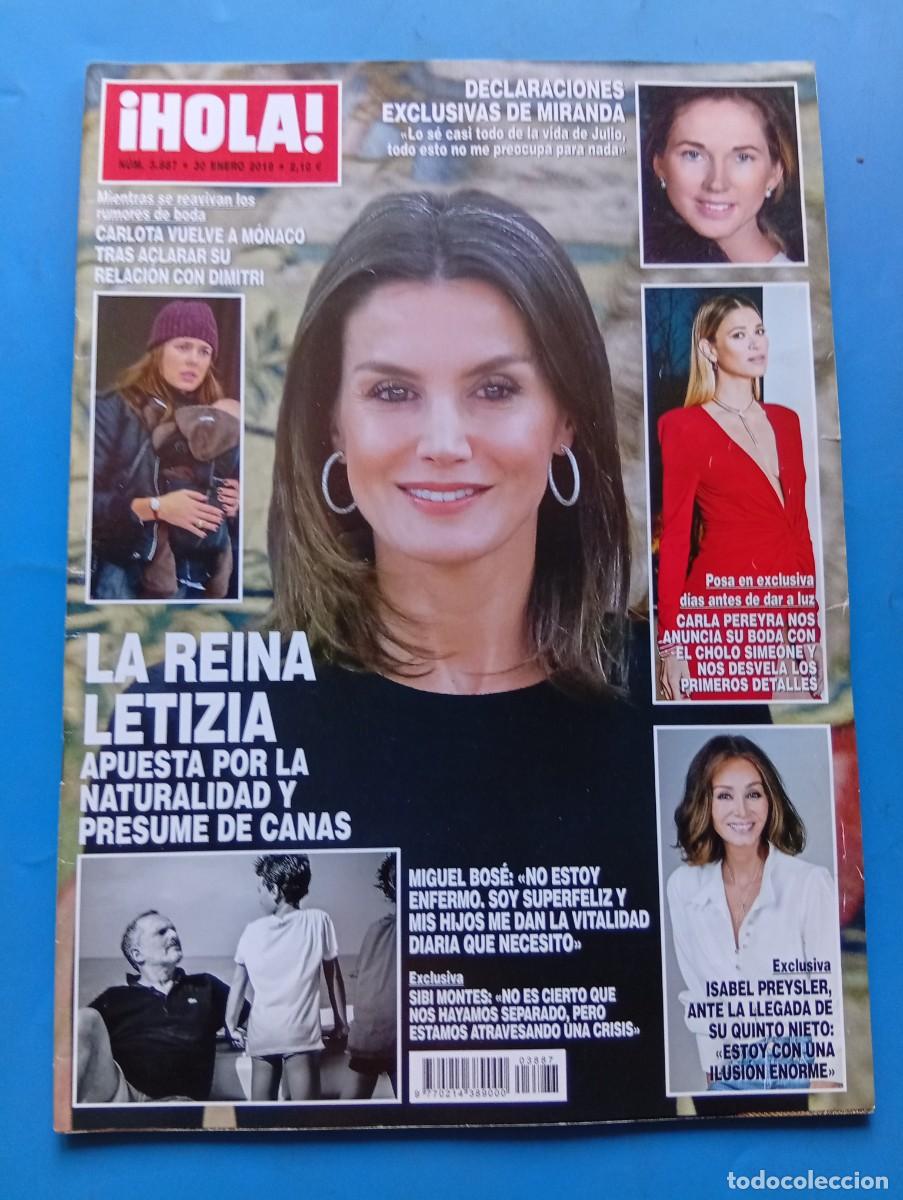 Coleccionismo de Revista Hola: &iexcl;HOLA! N&ordm; 3887. A&Ntilde;O 2019. LA REINA LETIZIA. MIGUEL BOSE. CARLA PEREYRA NOS ANUNCIA SU BODA..... LEER