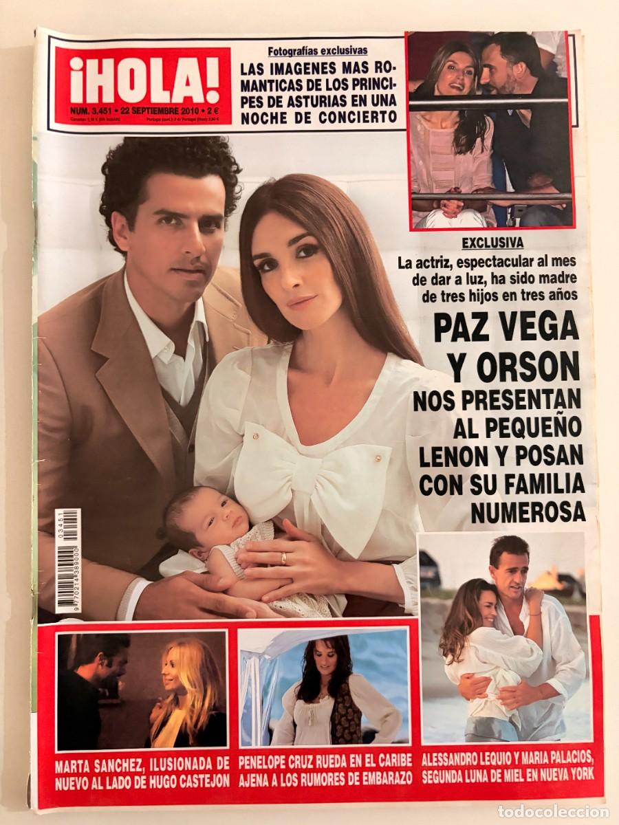 Coleccionismo de Revista Hola: &iexcl;HOLA! N&ordm; 3451. SEPTIEMBRE 2010. PAZ VEGA Y ORSON PRESENTAN A SU HIJO. LEER.