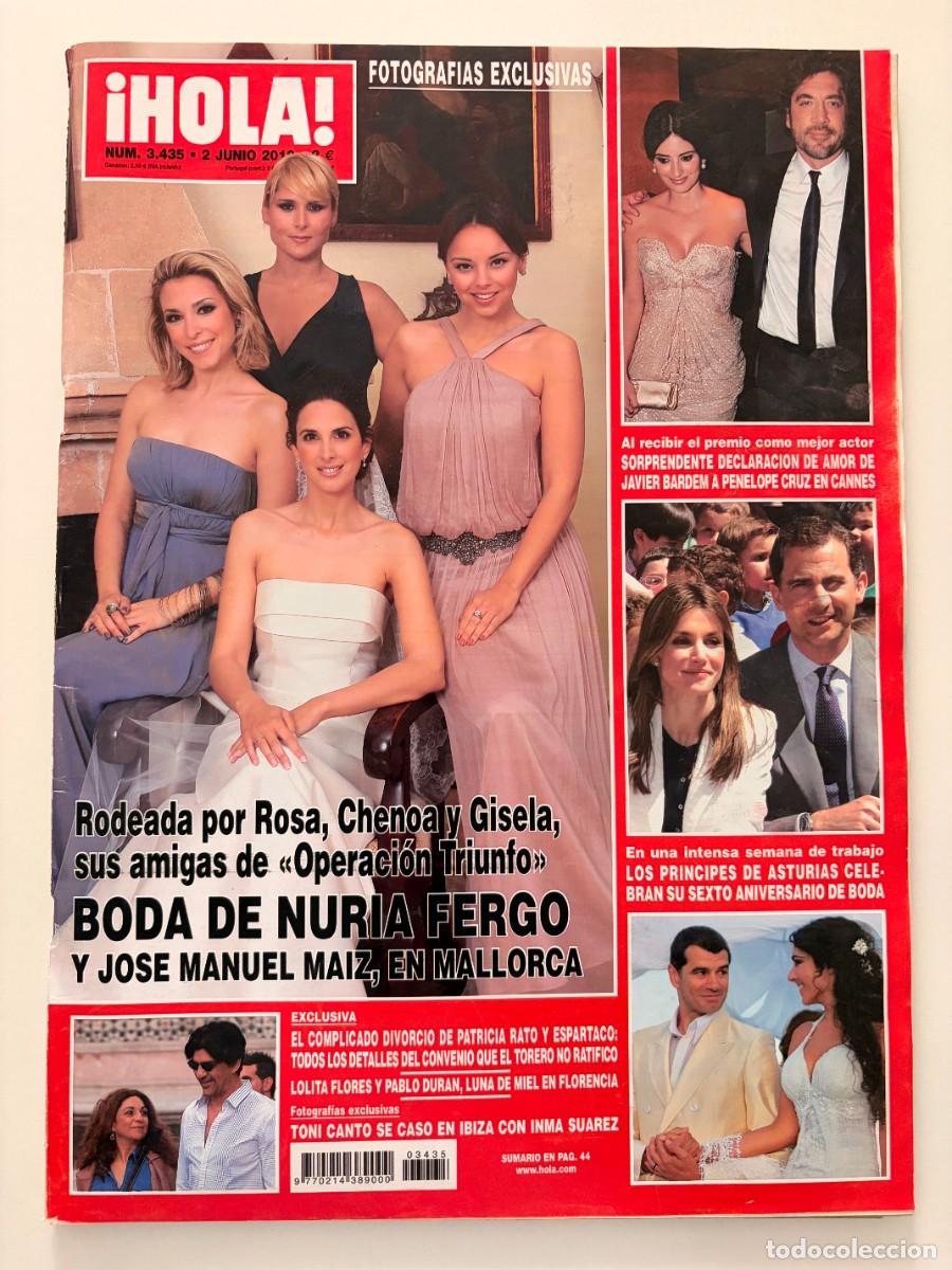 Coleccionismo de Revista Hola: &iexcl;HOLA! N&ordm; 3435. JUNIO 2010. BODA DE NURIA FERGO Y JOSE MANUEL MAIZ EN MALLORCA. LEER
