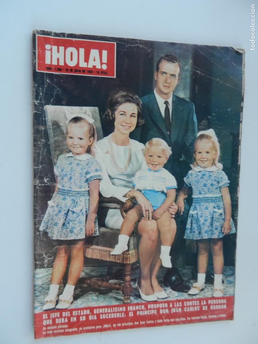 Coleccionismo de Revista Hola: HOLA REVISTA N&ordm; 1300 - 07-1969 - EL JEFE DE ESTADO PROPUSO A SUCEDERLE A PRINCIPE JUAN CARLOS