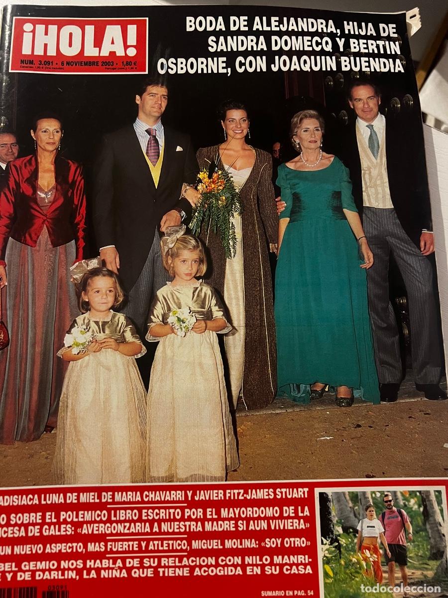 Coleccionismo de Revista Hola: &iexcl;HOLA! N&ordm; 3091. NOVIEMBRE 2003. BODA DE ALEJANDRA, HIJA DE SANDRA, DOMEQ Y BERT&Iacute;N OSBORNE.