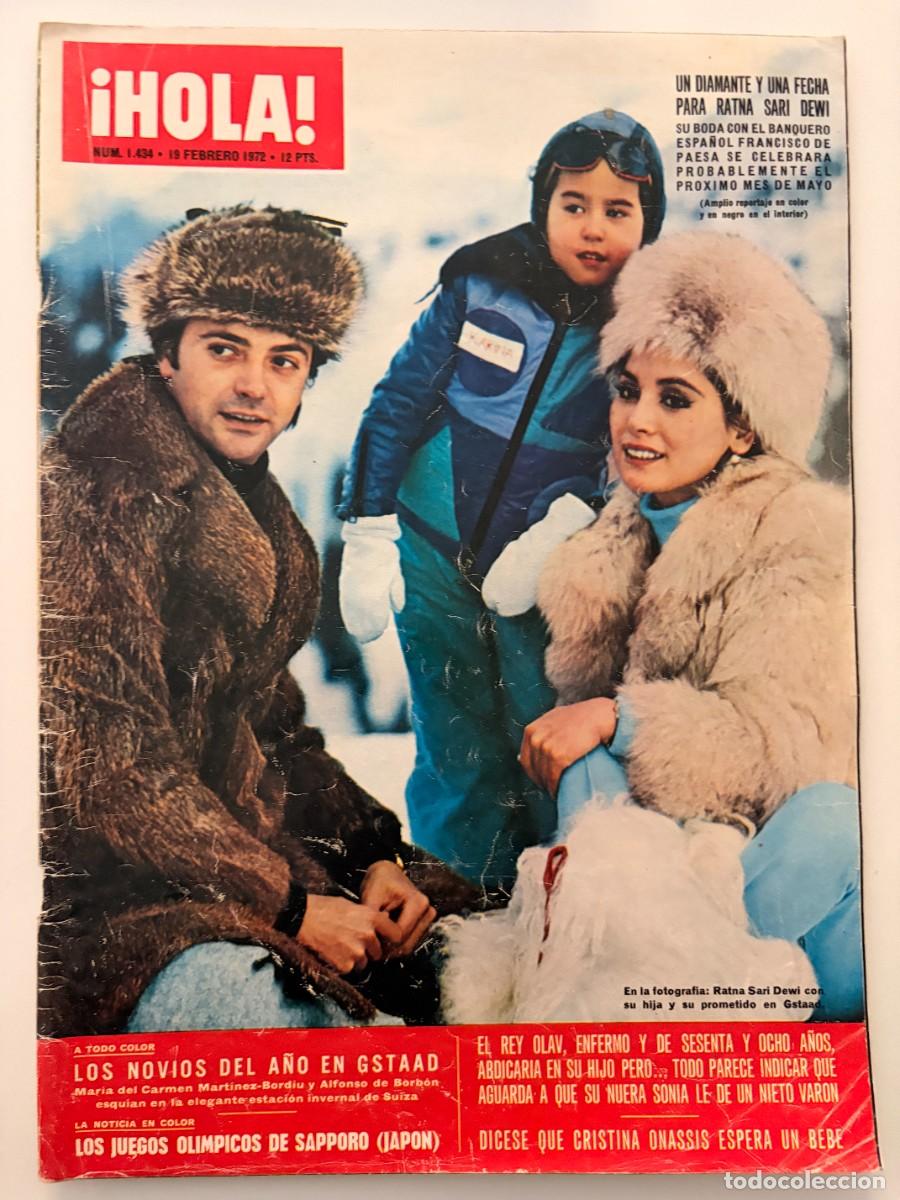 Coleccionismo de Revista Hola: &iexcl;HOLA! N&ordm; 1434. FEBRERO 1972. UN DIAMANTE Y UNA FECHA PARA RATNA SARI DEWI. LEER.