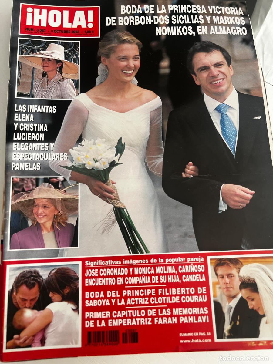 Coleccionismo de Revista Hola: &iexcl;HOLA! N&ordm; 3087. OCTUBRE 2003. BODA DE LA PRINCESA VICTORIA DE BORB&Oacute;N-DOS SICILIAS Y MARCOS NOMIKOS