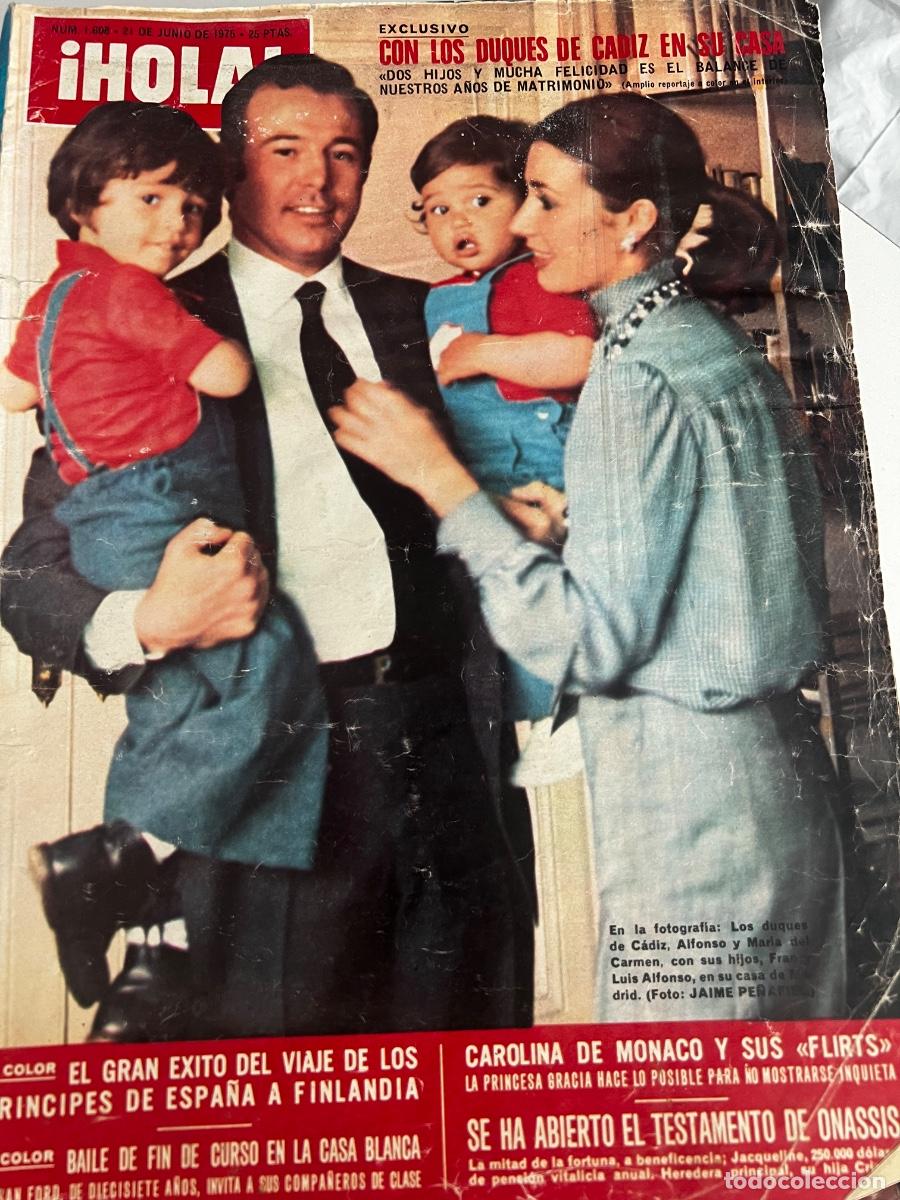 Coleccionismo de Revista Hola: &iexcl;HOLA! N&ordm; 1608. JUNIO 1975. CON LOS DUQUES DE CADIZ EN SU CASA CON SUS DOS HIJOS Y MUCHA FELICIDAD